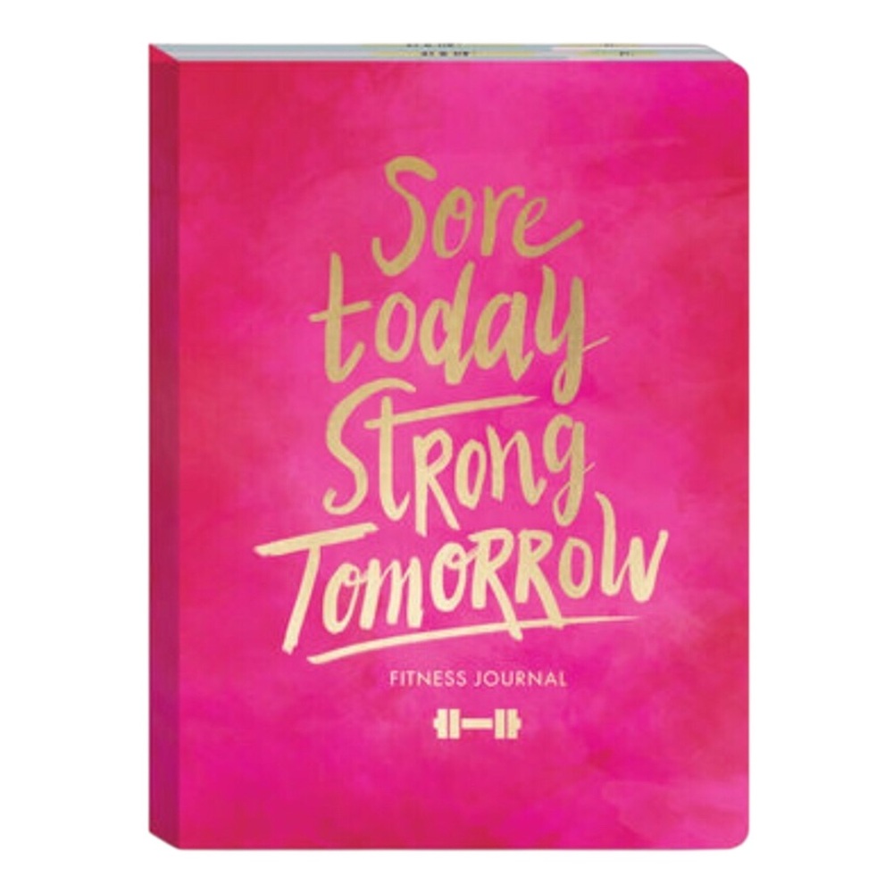 Punch Studio Motivational Fitness Guided Journal - Hot Pink w/Gold Foil (75918)